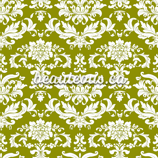 Green Damask Pillow Cover