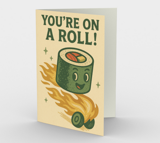 You're on a roll! Stationery Cards (3-Pack)