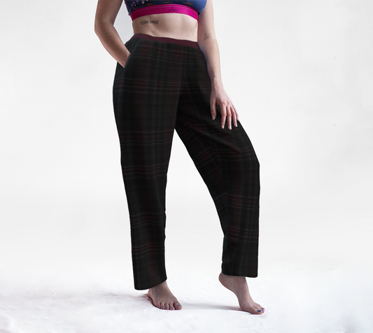 Dark Burgundy Plaid Lounge Pants