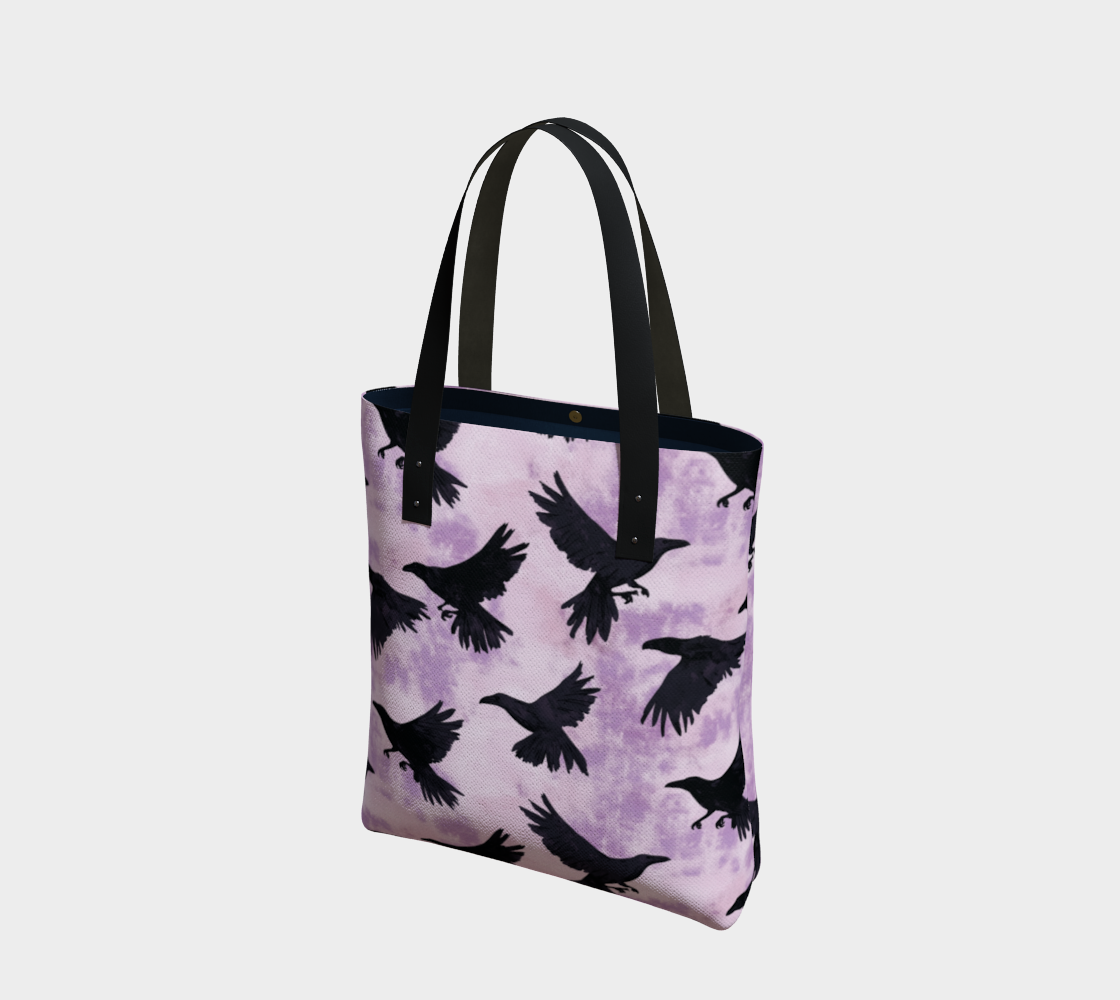 Purple Crows Tote Bag