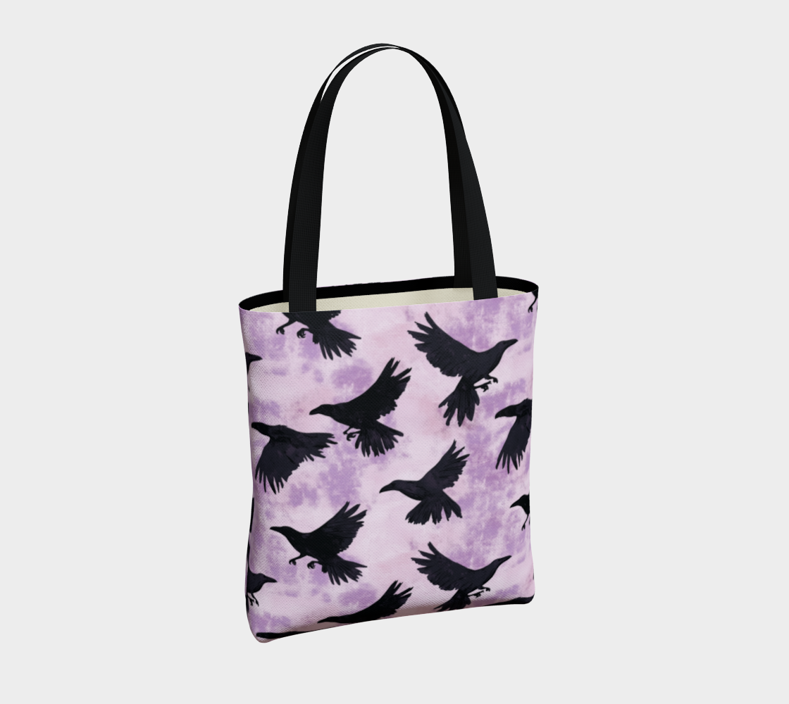 Purple Crows Tote Bag