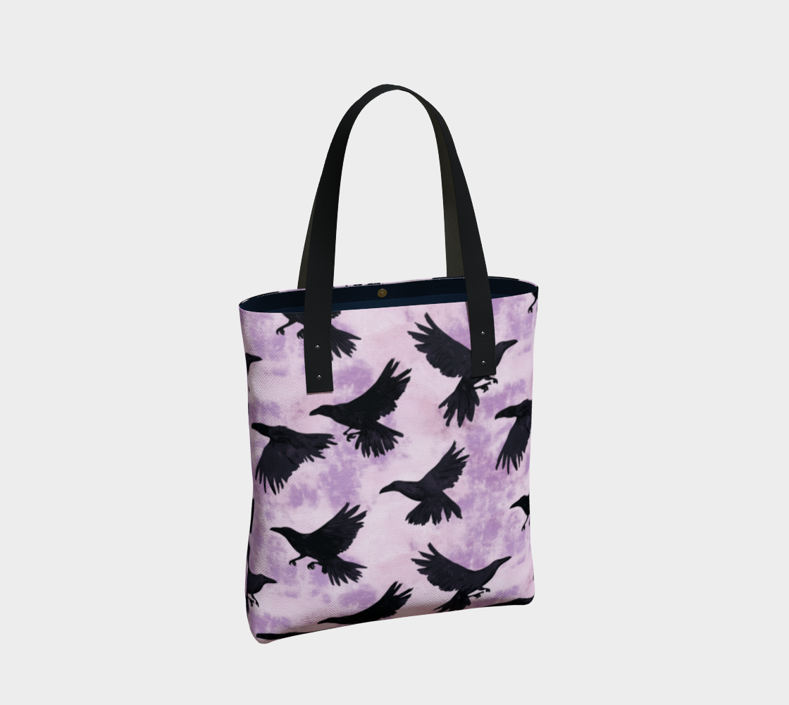 Purple Crows Tote Bag