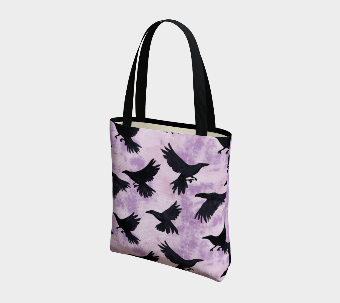 Purple Crows Tote Bag