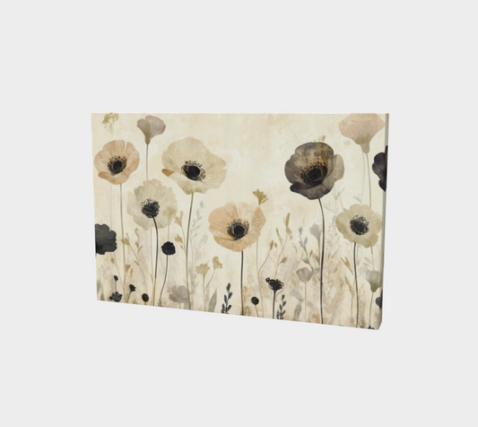 Neutral Blooms 18"x12" Canvas Print