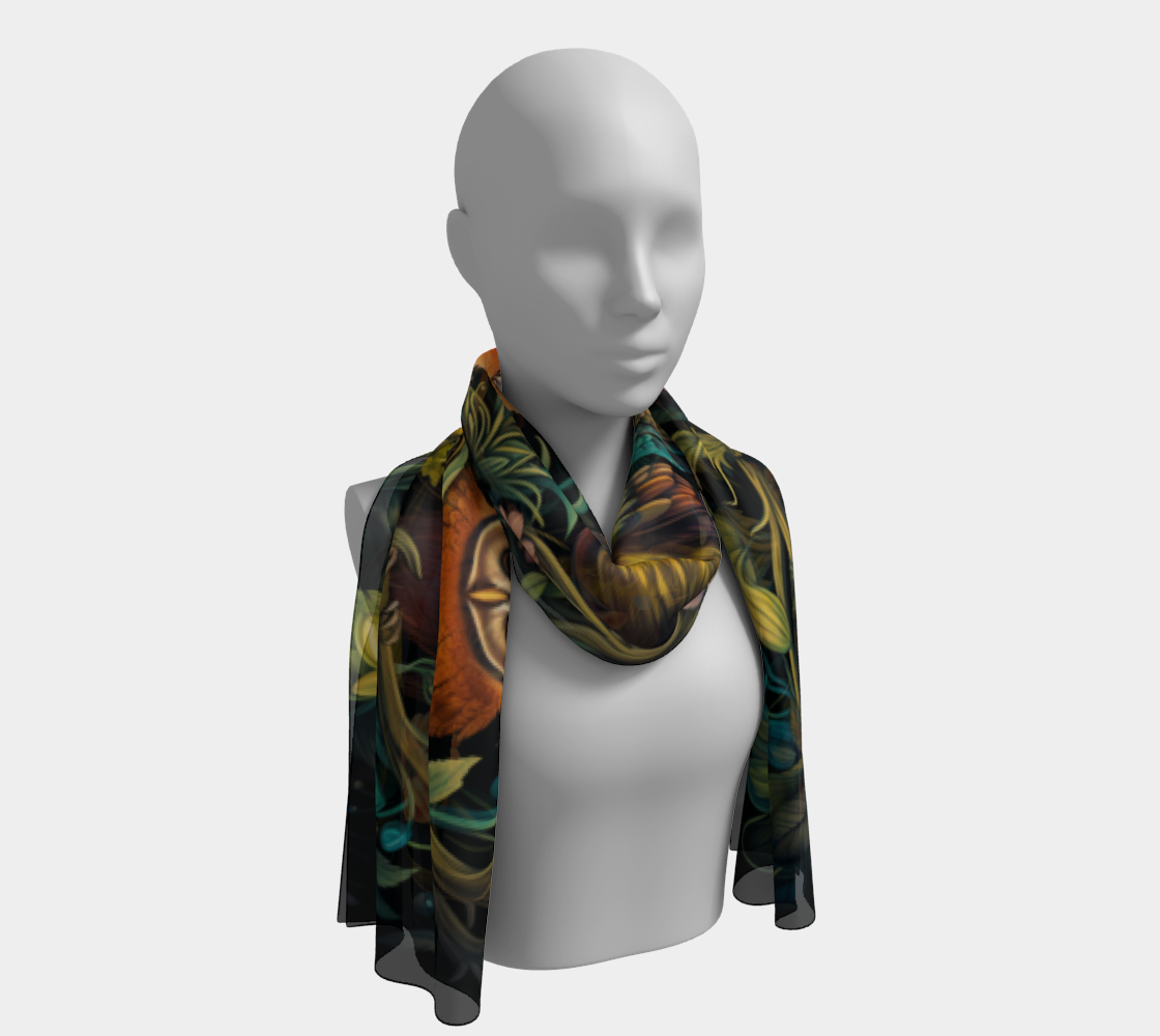 Night Court Owls Long Scarf