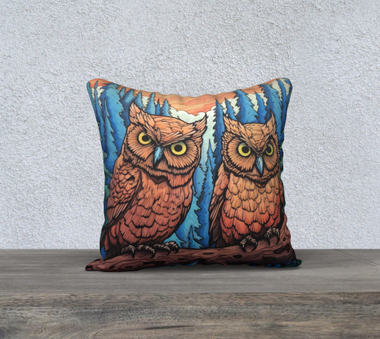 The Owls Throw Pillow Cover