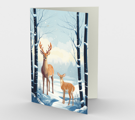 Winter Deer Holiday Cards (3-Pack)