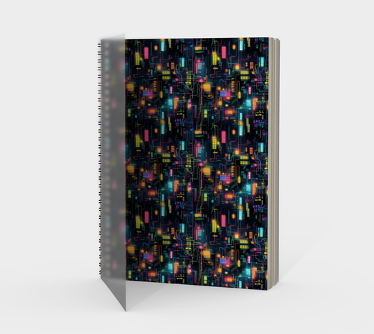 AI Metropolis Spiral Notebook