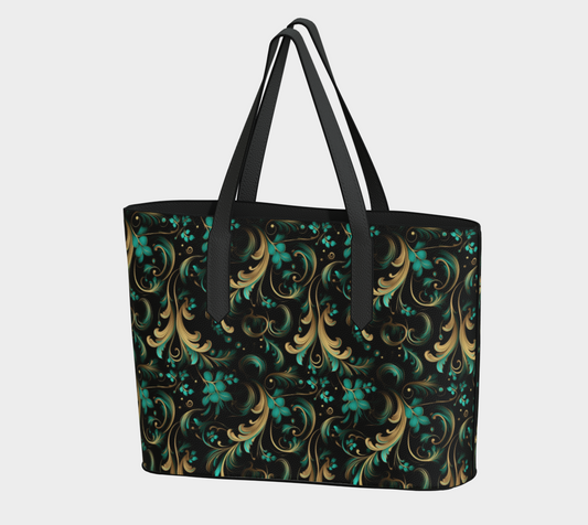Mystic Turquoise Vegan Leather Tote Bag