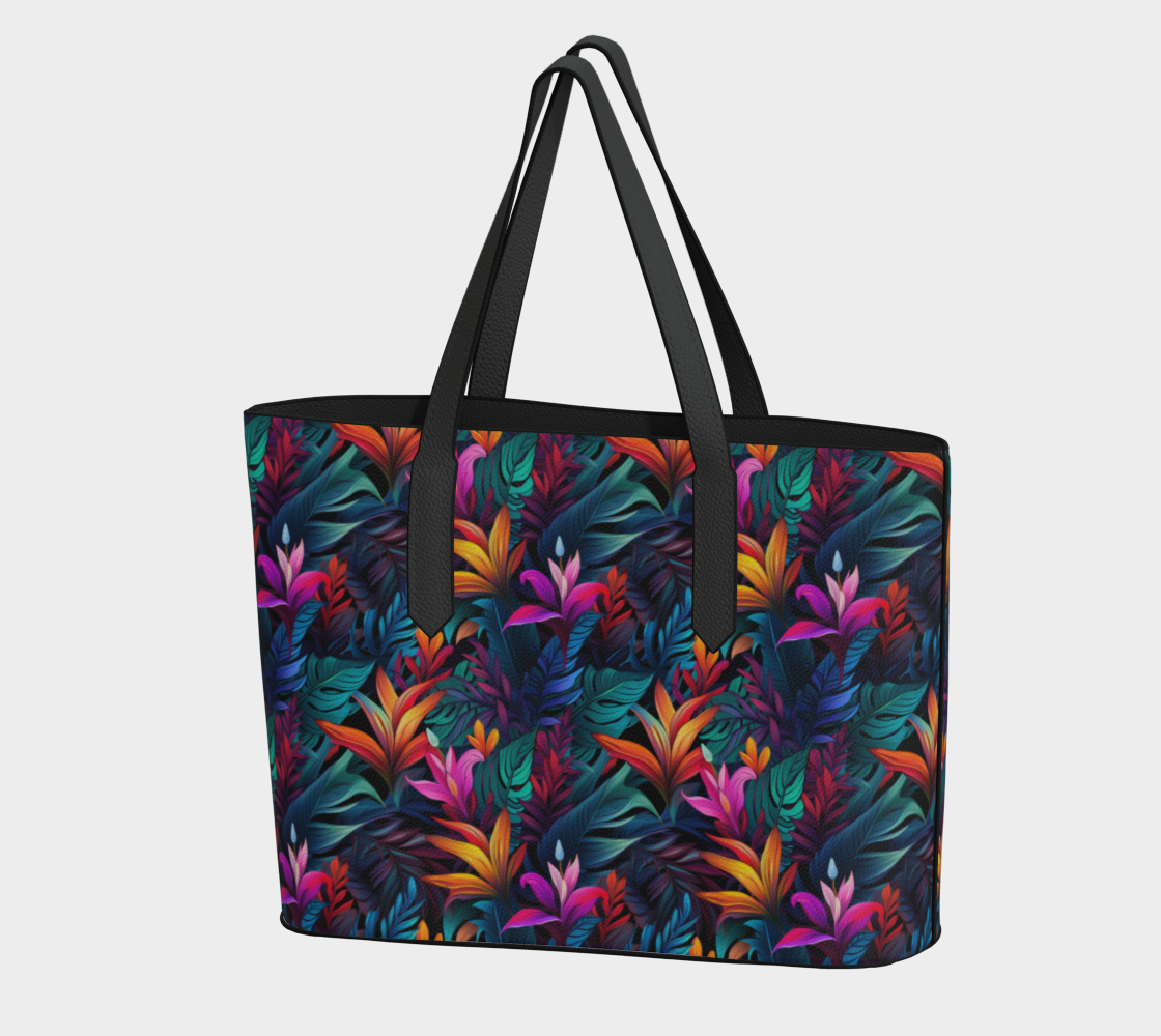 Dark Paradise Vegan Leather Tote Bag