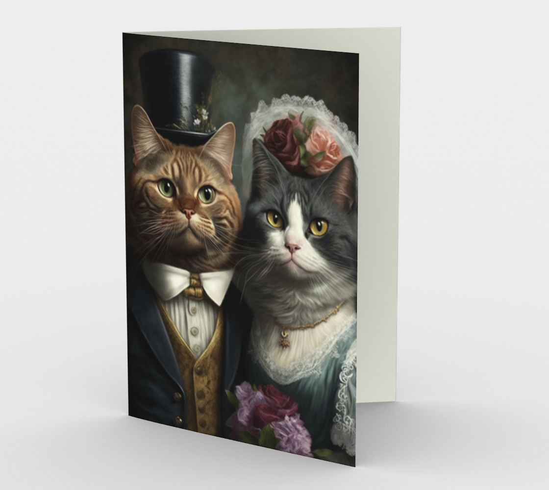 Cat Wedding Stationery Card (3-Pack)