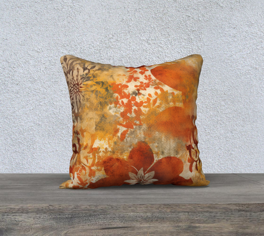 Moroccan Distressed Floral Throw Pillow Cover