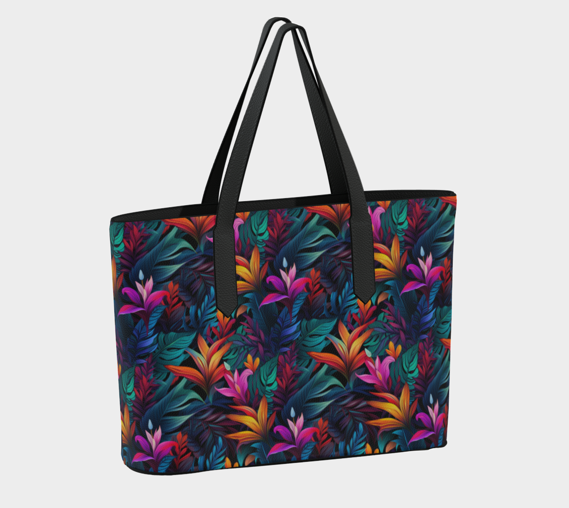 Dark Paradise Vegan Leather Tote Bag