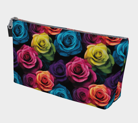 Rainbow Roses Makeup Bag