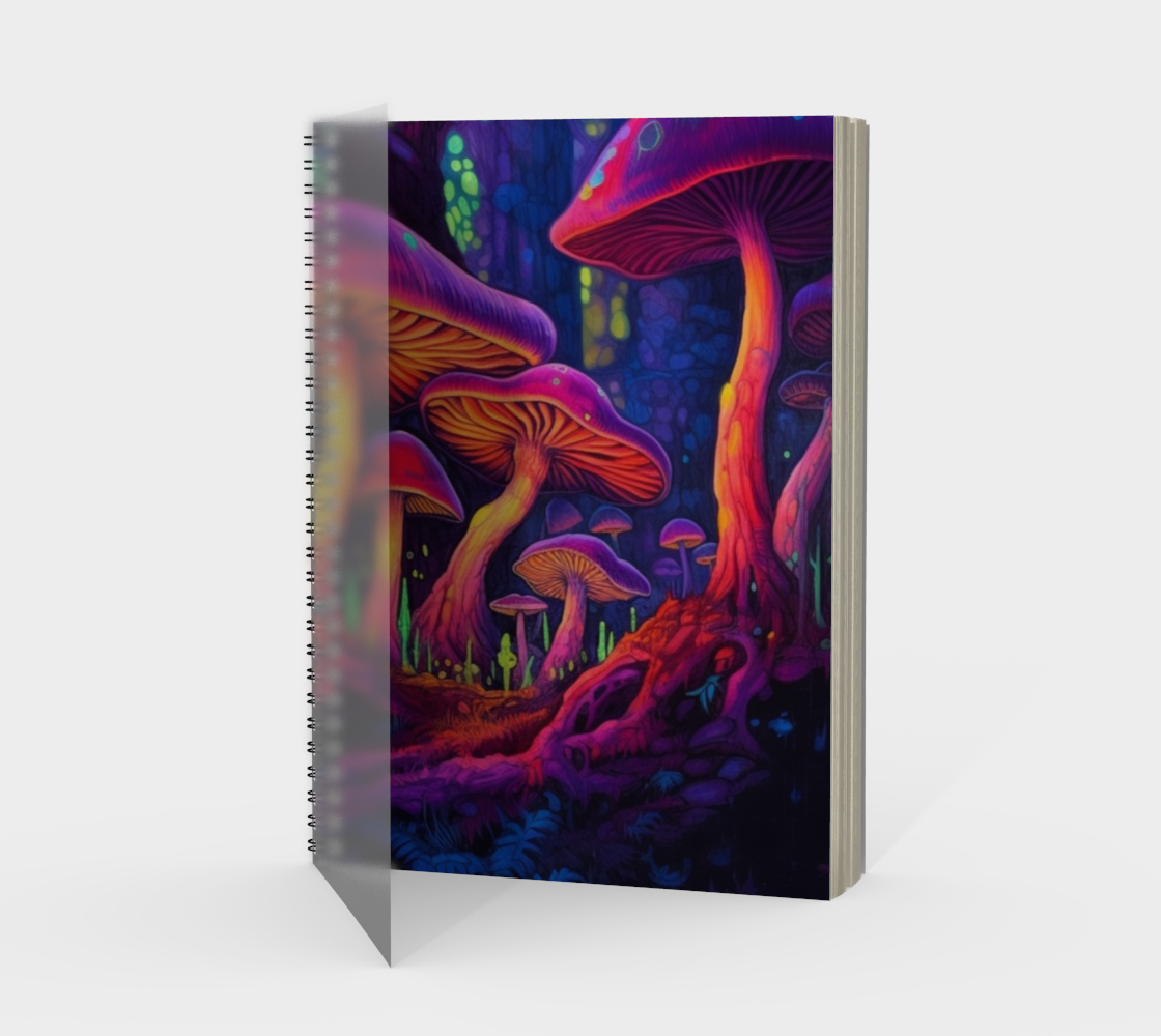 Groovy Mushroom Forest Spiral Notebook